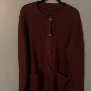 COS Red Waffled Minimalist A-Shape Long Cardigan